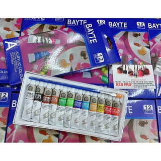 set bột vẽ móng 12 màu Bayte