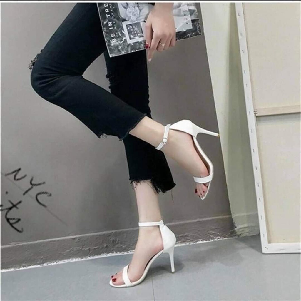 [GIẢM 20K NHẠP:'' GIAY20K10''] Giày Sandal cao gót nữ 9p quai mảnh da lỳ 3 màu siêu tôn dáng CG-0130