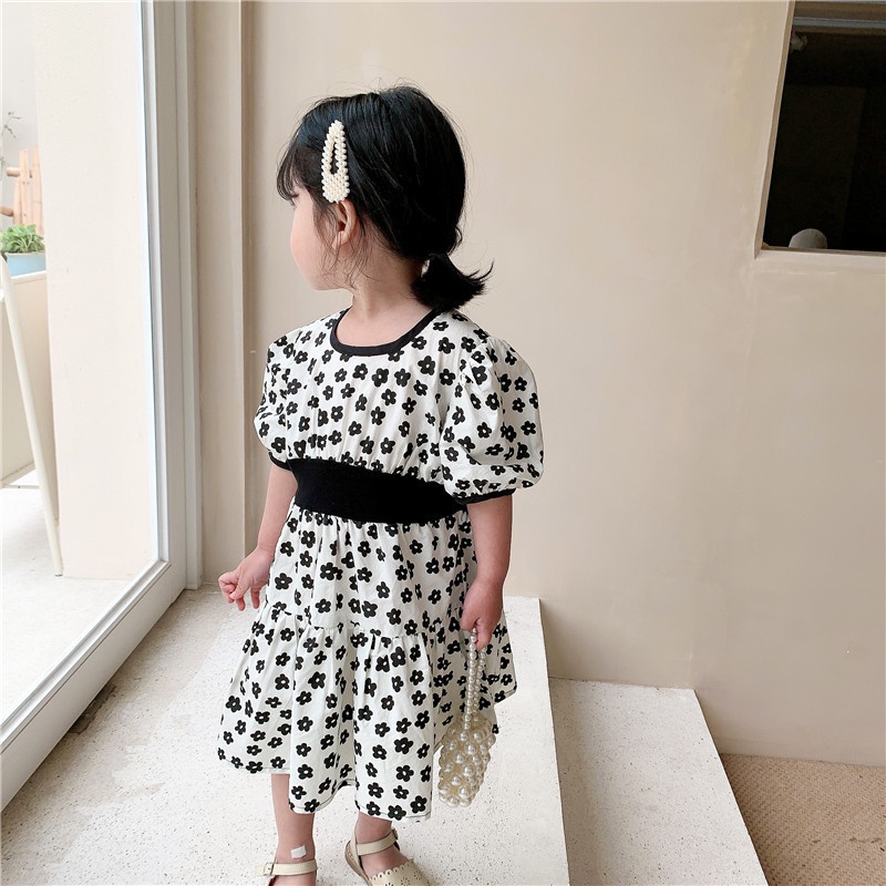 Đầm Mùa Hè Tay Ngắn In Họa Tiết Chấm Bi Phong Cách Hàn Quốc Mới Cho Bé Gái 21 Tuổi