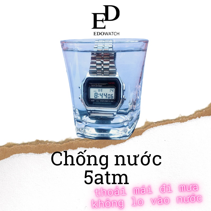 Đồng Hồ Điện Tử Nam Nữ Unisex chống nước A159 -WRVINTAGE  có đèn led, thiết kế  thời trang, năng động VD02