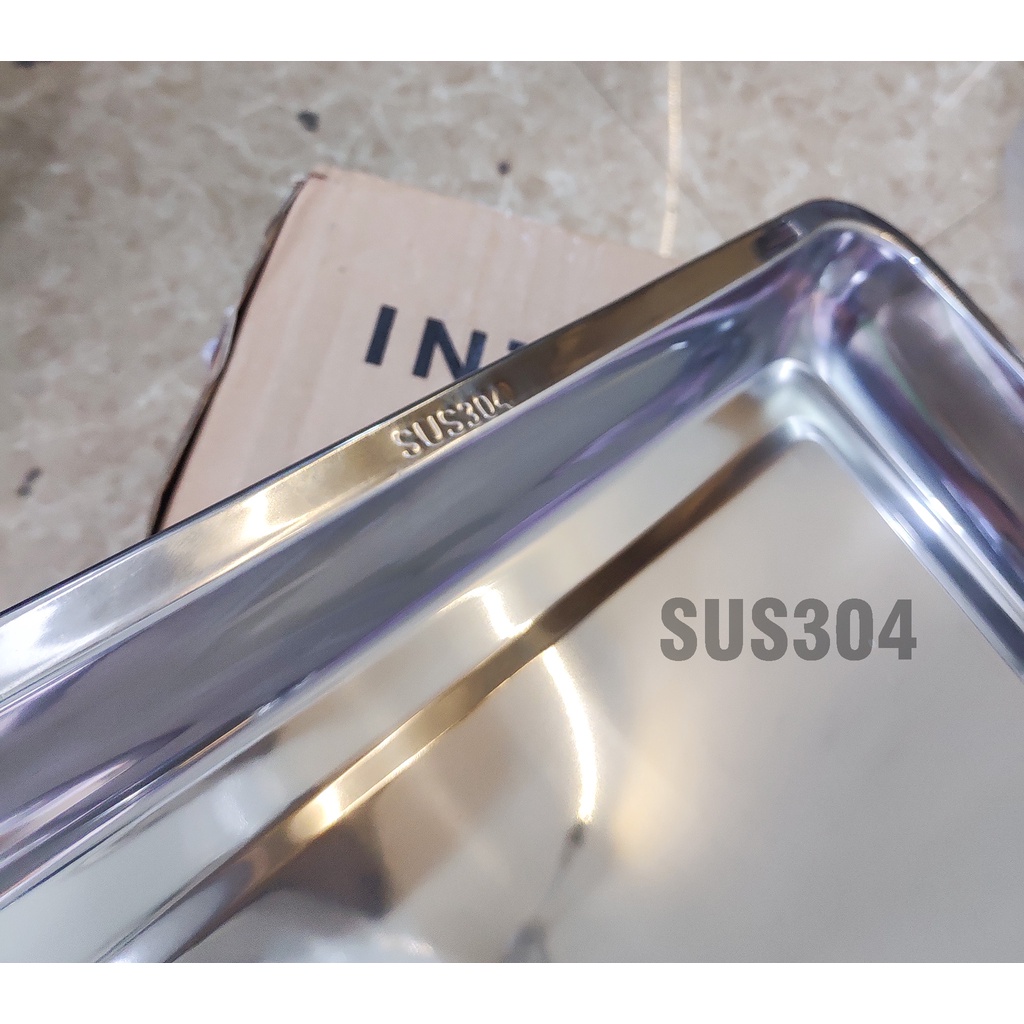 Khay inox 40 x 60 x 5 (cm) inox SUS304 cao cấp