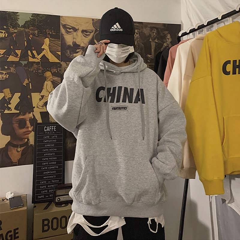 Áo Hoodie Unisex in logo China độc đáo dáng rộng trẻ trung, chất nỉ trần bông ấm áp | BigBuy360 - bigbuy360.vn