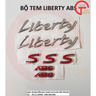 BỘ TEM CHỮ LIBERTY ABS MÀU BẠC DÁN XE MÁY