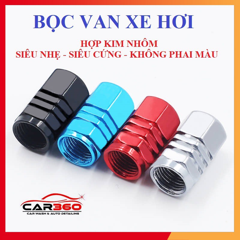 ⚡️FREESHIP TQ⚡️ COMBO 4 Vỏ Bọc Đầu Van Lốp Xe Hơi, Làm Bằng Nhôm