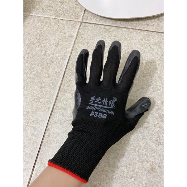 1 Đôi gang tay phủ sơn 388 màu xanh, màu đen