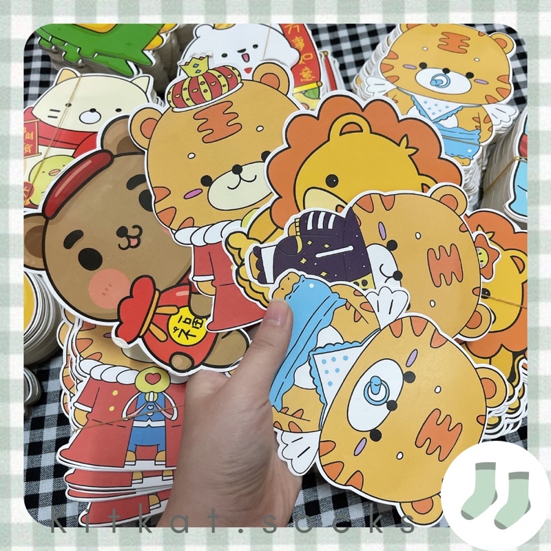 Bao lì xì Chibi 2022 Nhâm Dần hàng loại cứng bóng đẹp + 5 Sticker mèo Ami
