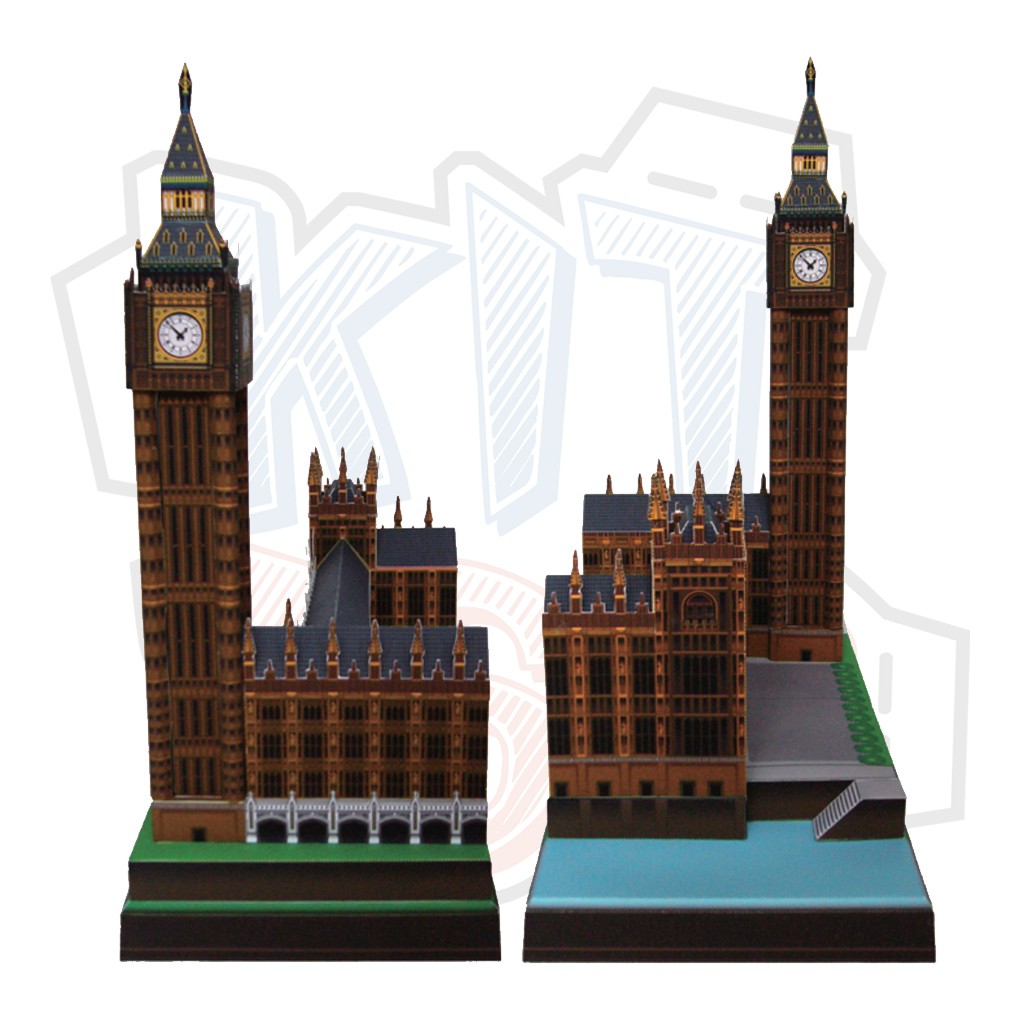 Mô hình giấy kiến trúc tháp đồng hồ Bigben - England