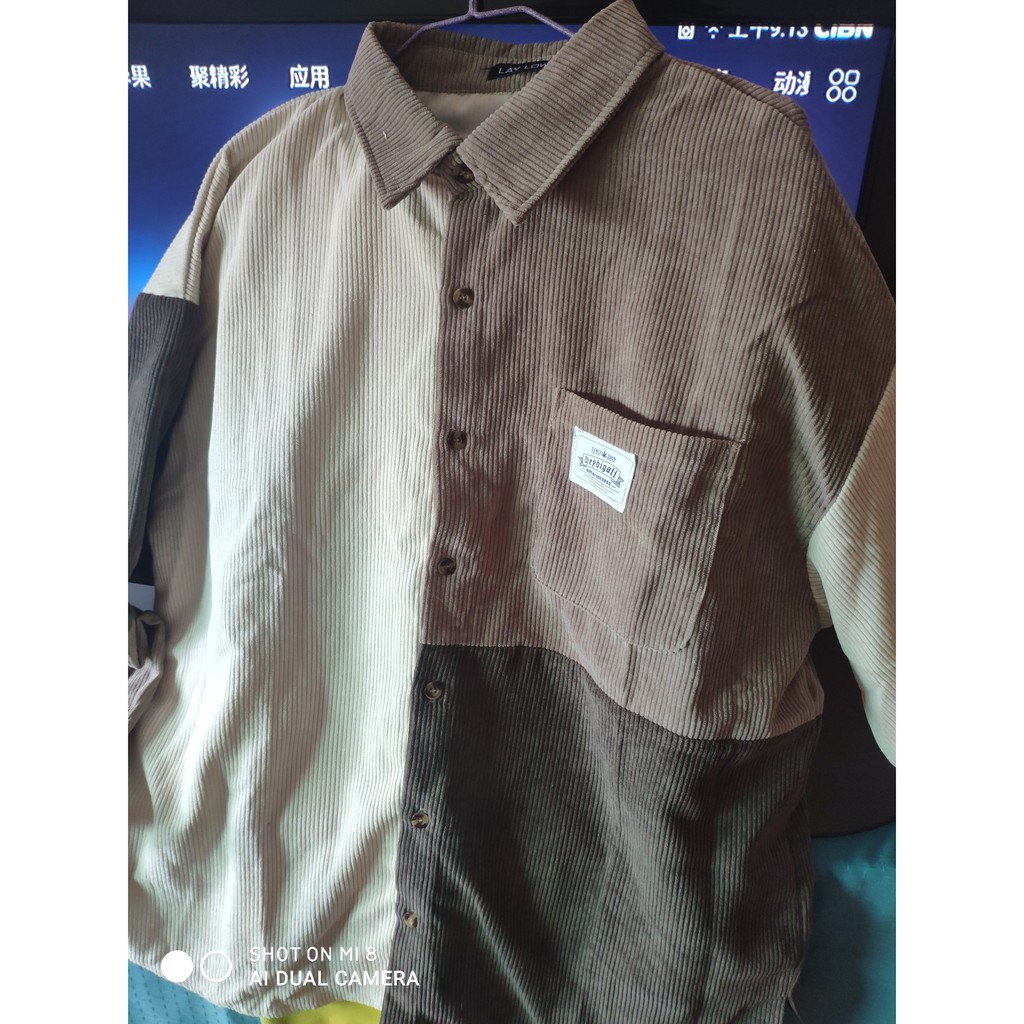 Áo sơ mi nhung tăm to mix màu Nelly