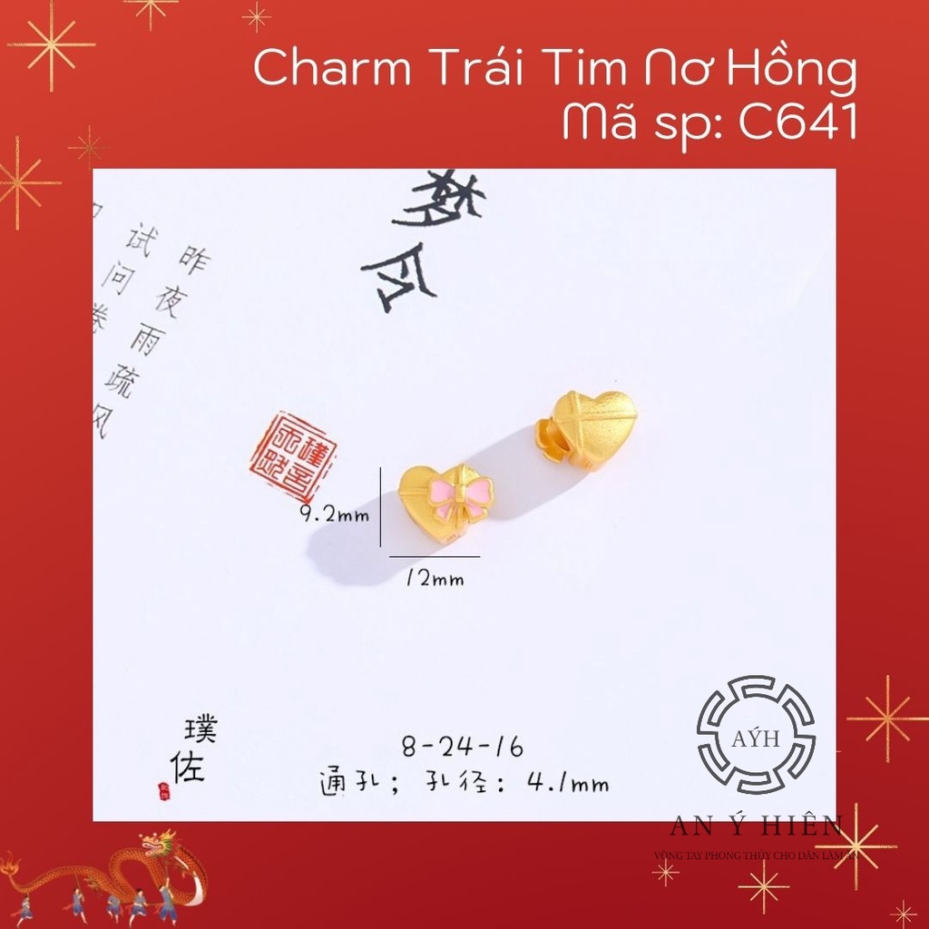 Charm Trái Tim nơ hồng #C641 ( An Ý Hiên)