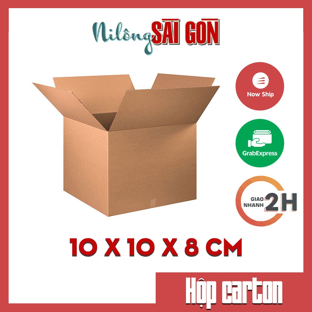 Combo 50 hộp carton size 10x10x8 cm để đóng gói hàng
