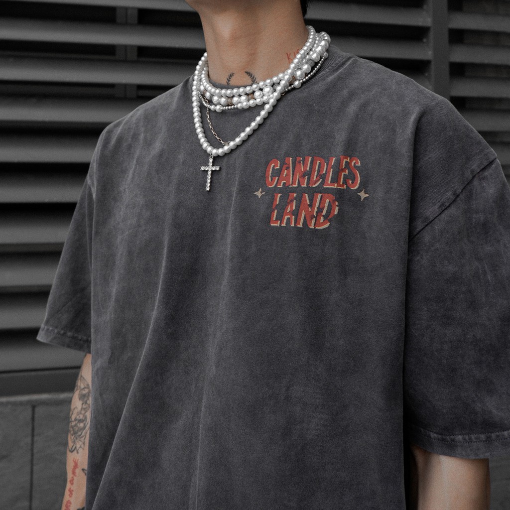 Áo phông unisex loang màu Welcome Candles Studio | BigBuy360 - bigbuy360.vn