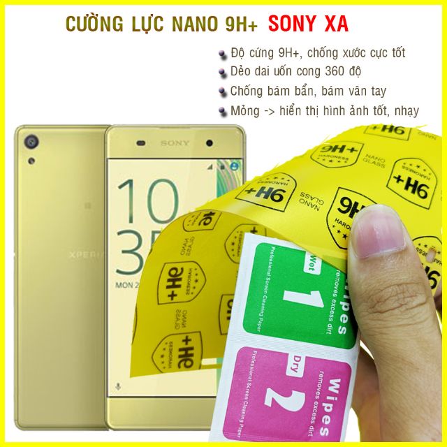 [Mã ELFLASH3 hoàn 10K xu đơn 20K] Dán cường lực dẻo nano Sony Xperia XA