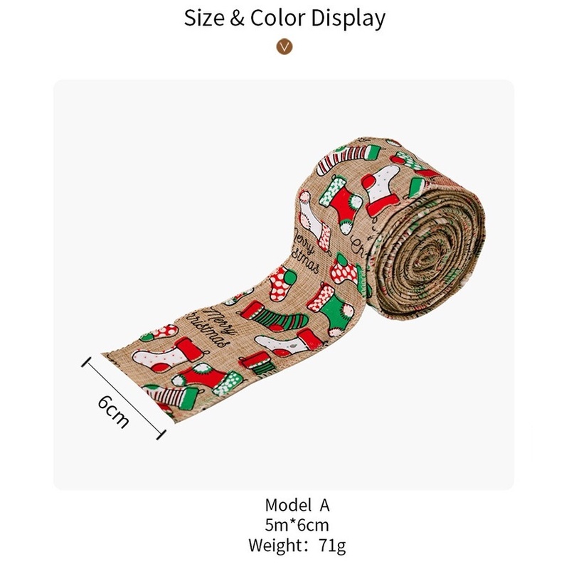 Cuộn Dây Ruy Băng Dán Trang Trí Giáng Sinh Họa Tiết Hoạt Hình