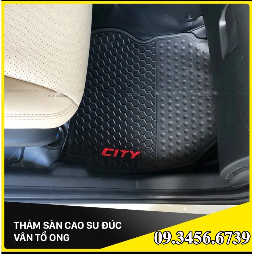 Thảm Lót Sàn Cao Su Xe Honda City 2014 đến 2022 Hàng Cao Su Đúc Ko Mùi Chuẩn Form xe dễ dàng vệ sinh lau rửa