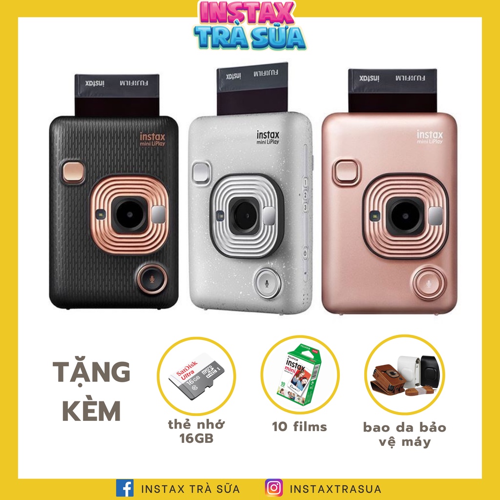 FUJIFILM INSTAX MINI LiPLAY - MÁY ẢNH IN LẤY LIỀN 3 TRONG 1 - Chính Hãng - Bảo hành 1 năm - Tặng kèm 10 film