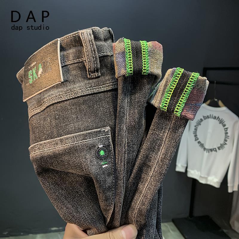 Quần Jean Dáng Ôm Cao Cấp Thêu Họa Tiết Mới Cho Nam