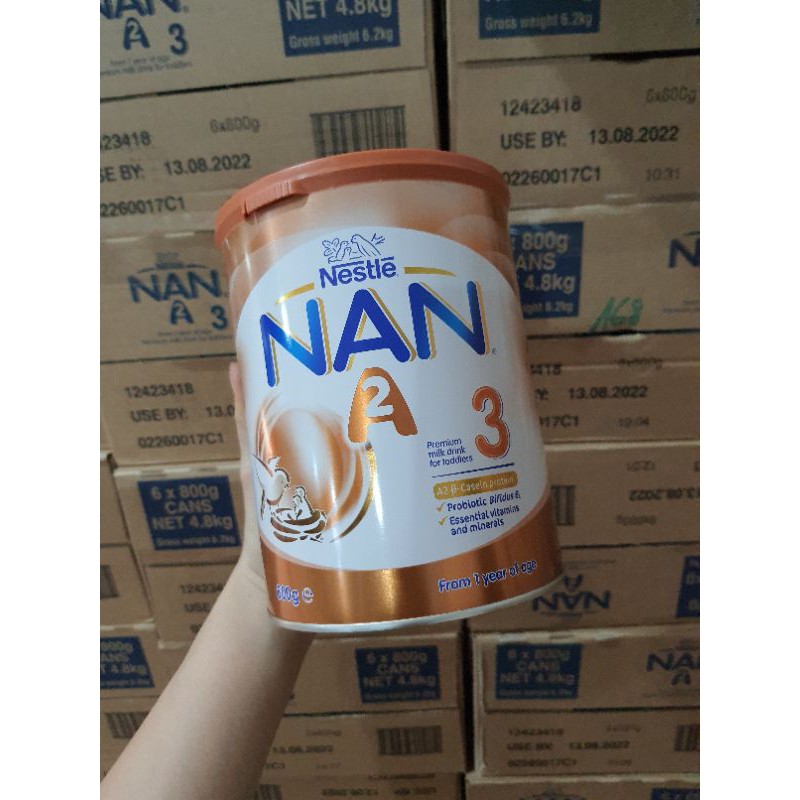 (Date T8/2022 )Sữa Nan A2 Úc số 3 800g