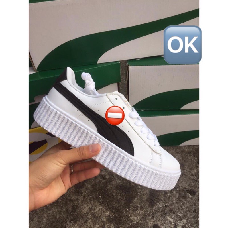 &gt;ẢNH THẬT-HÀNG THẬT&lt; Giày sneaker PM Fenty Creeper trắng nữ