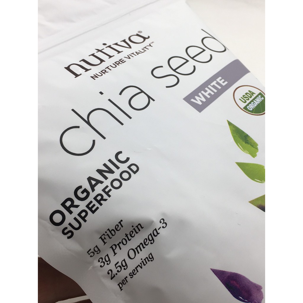 Hạt Chia Trắng Organic Nutiva Của Mỹ 340gr