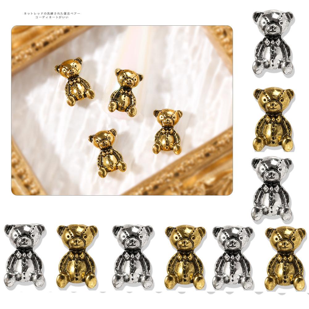 Miếng Dán Trang Trí Móng Tay Hình Gấu 3D Dễ Thương