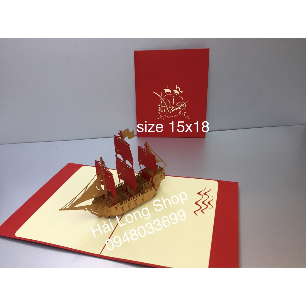 Thuyền 4  - Boat - Thiệp 3D