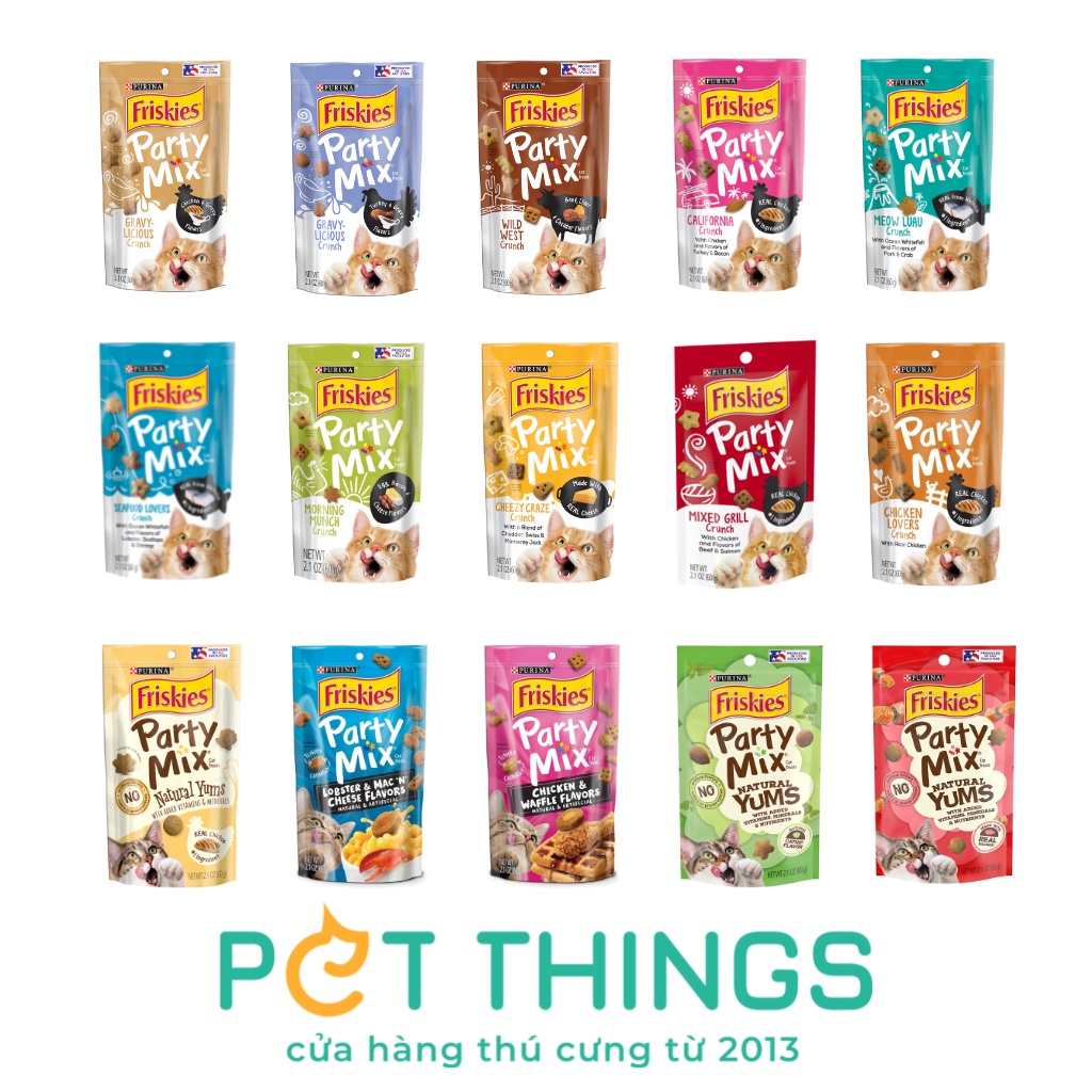 Bánh thưởng cho mèo Party Mix nhập Mỹ
