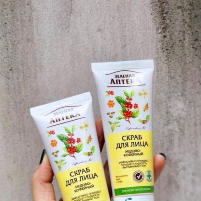 Tẩy Da Chết Mặt Chiết Xuất Mật Ong Và Cà Phê Apteka 75ml