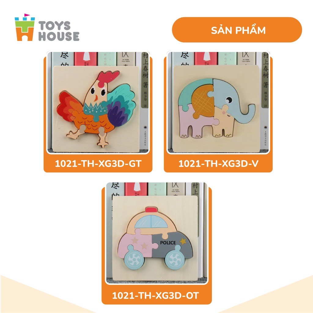 Đồ chơi ghép hình gỗ thông minh cho bé ToysHouse nhân vật hoạt hình ngộ nghĩnh, màu sắc đa dạng