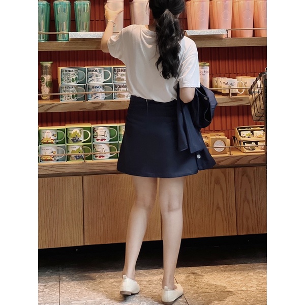 Nimi - Chân váy ngắn có lót quần Grace sand skirt