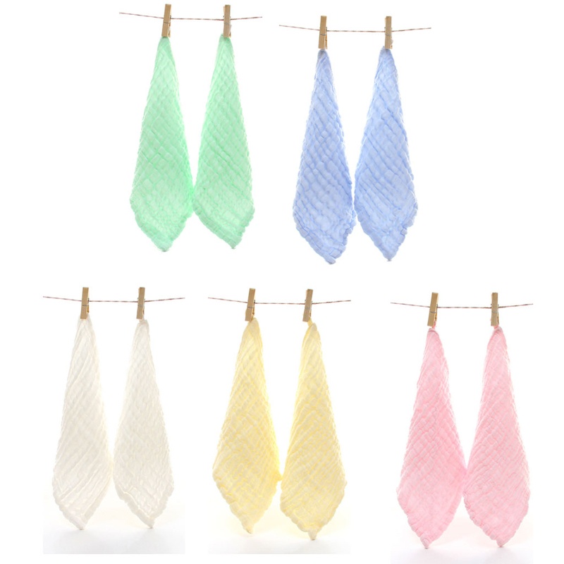 Yếm Ăn Bằng Cotton Màu Sắc Đơn Giản Cho Bé