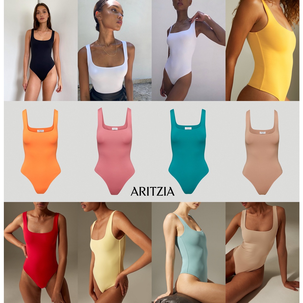 Áo bodysuit cổ vuông Babaton Contour Square-neck tank 69983 81268