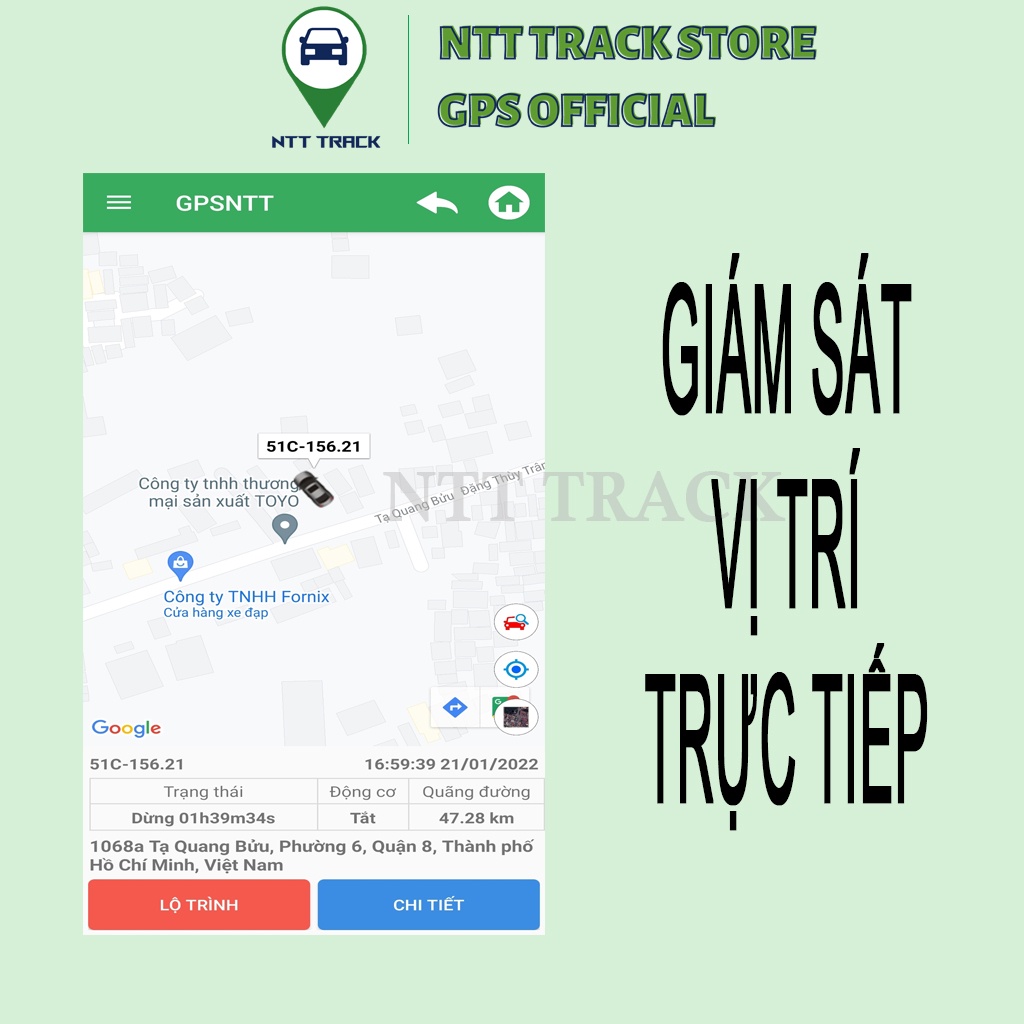 Định vị chính xác vị trí xe máy A8 Pro GPSNTT bảo hành chính hãng - NTT Track