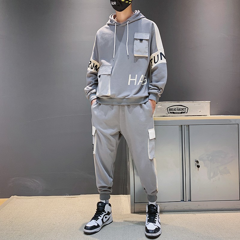 Bộ Quần Áo Thu Đông Nam Áo Hoodies HAG Có Mũ Trùm Đầu  Kết Hợp Quần Jogger Bo Gấu ZENKODLMEN SET NAM 90000126C