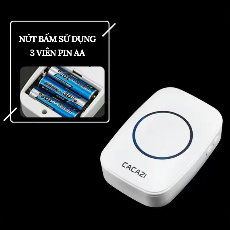 Chuông Cửa Không Dây Thông Minh CACAZI A10 Loại Tốt Chống Nước, Khoảng Cách 300m SONHOUSE