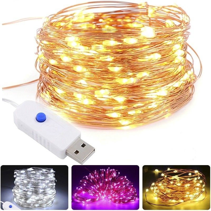 Dây Đèn LED USB Bằng Đồng Chống Nước Trang Trí Giáng Sinh / Tiệc Cưới / Lễ Hội