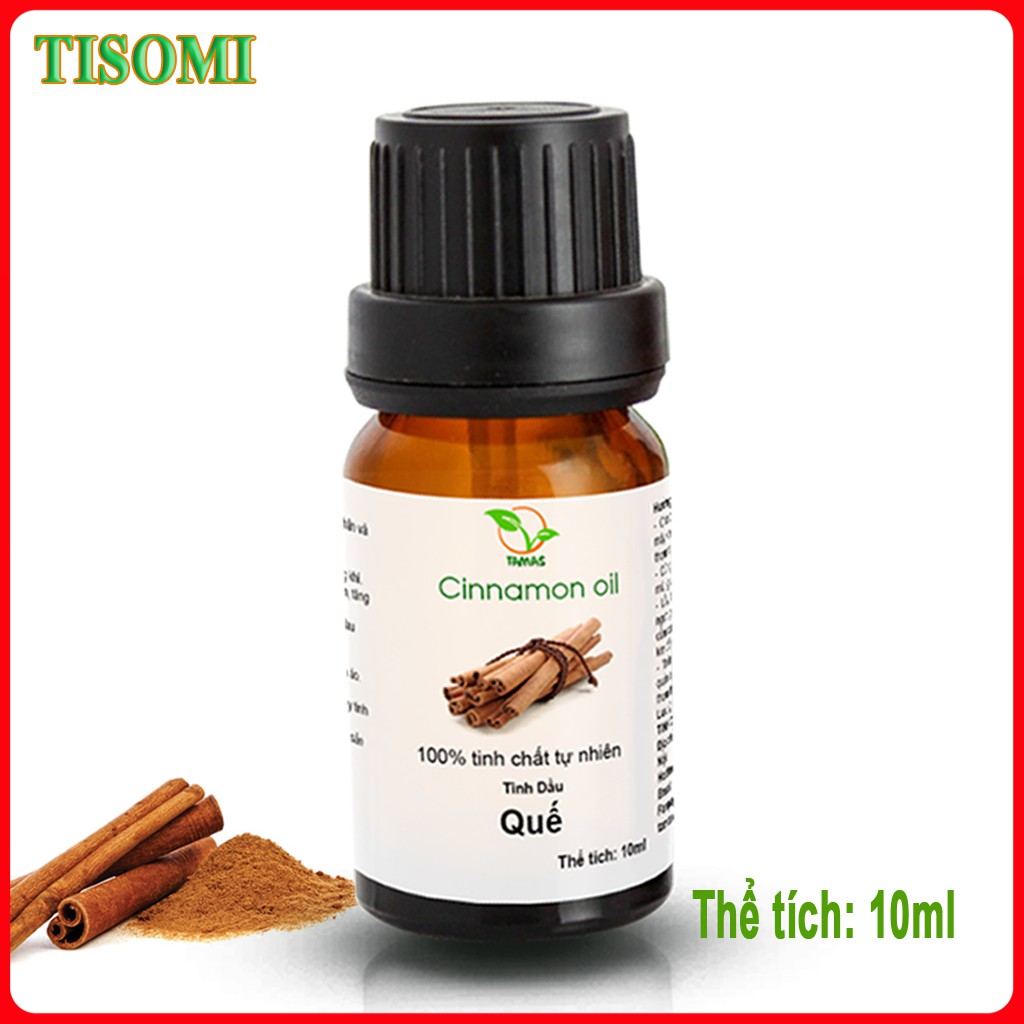Combo 3 chai tinh dầu Quế nguyên chất 10ml - Khử trùng, kháng khuẩn, tăng tính miễn dịch nắp nhỏ giọt tiện dụng- TISOMI