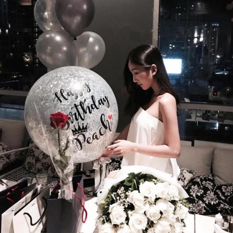 Bóng Jumbo nhũ kèm chữ decal theo yêu cầu