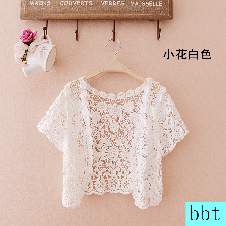 Áo KhoáC NgắN Tay PhốI Ren ThờI Trang Cho Nữ