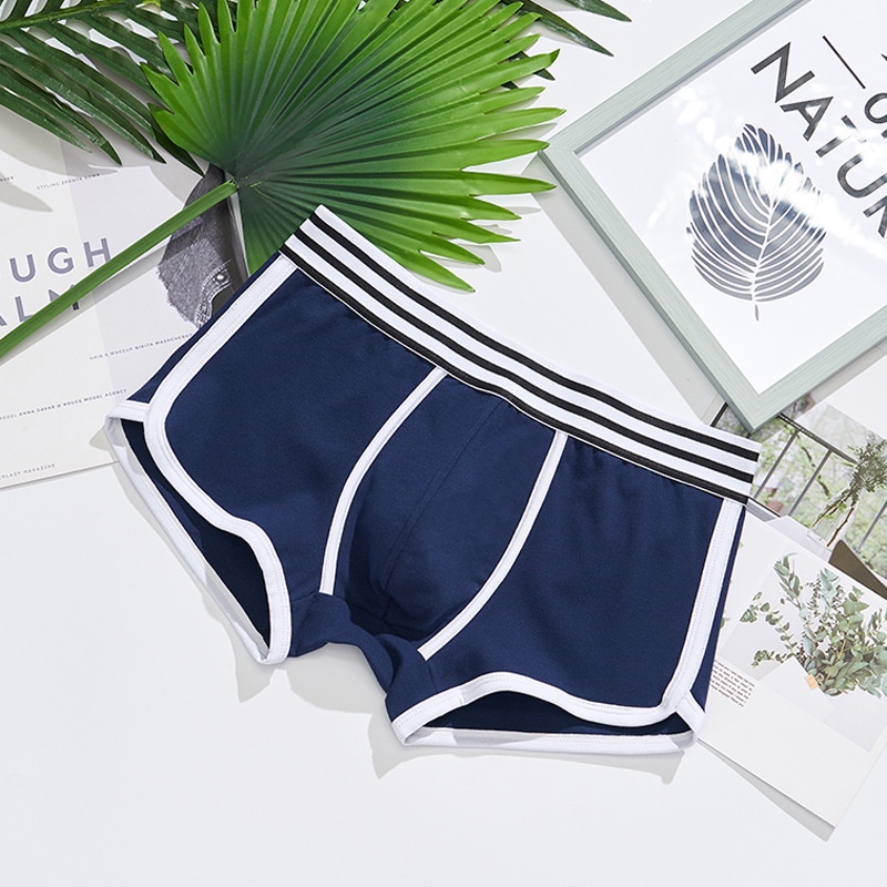 Quần sịp nam,quần lót đùi nam thể thao boxer cạp kẻ viền cotton cao cấp,co giãn mềm mịn thoáng khí kháng khuẩn ZC02A