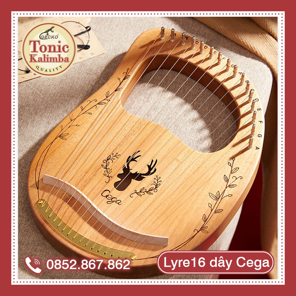 [LYRE 16 DÂY CEGA TRÒN] Đàn hạc cầm tay LYRE HARP CEGA-IM023 đày đủ phụ kiện 16 DÂY Âm vang phím chuẩn