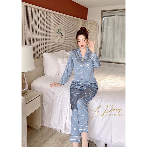 Bộ lụa hãng sAM - Lapeony áo dài tay quần dài bộ mặc nhà đẹp bộ pijama cao cấp