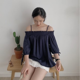 Áo trễ vai dây tay nơ tka218 1994closet