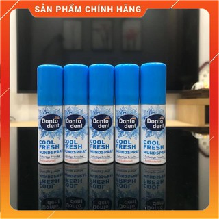 Xịt thơm miệng Dontodent Cool Fresh hàng Đức, dung tích 15ml, thành phần hoàn toàn từ tự nhiên, an toàn cho sức khoẻ