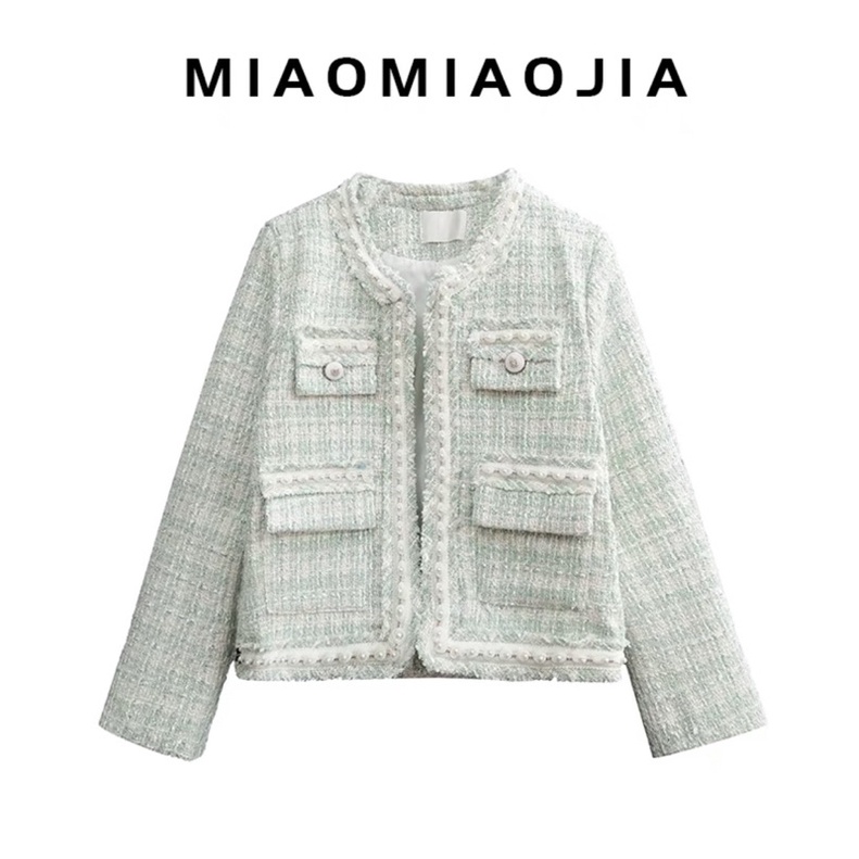 Áo khoác dạ Tweed lấp lánh QCCC dáng ngắn Thu Đông KÈM ẢNH THẬT+FEEDBACK