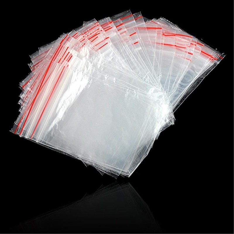 [ĐỦ SIZE - ĐỒNG GIÁ] 1kg Túi zip chỉ đỏ (zip PE, zip lock, zip viền đỏ)