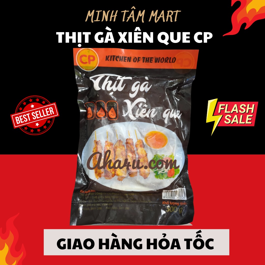 (Giao Nội Thành Hà Nội) Thịt Gà Xiên Que CP | Túi 500gr