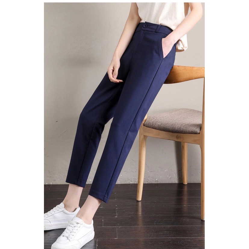 Quần Tây đi học lưng cao bigsize dáng baggy dài ống đứng  - Quần vải học sinh cấp 2,3 cạp cao chất tuyết mưa đẹp- M16