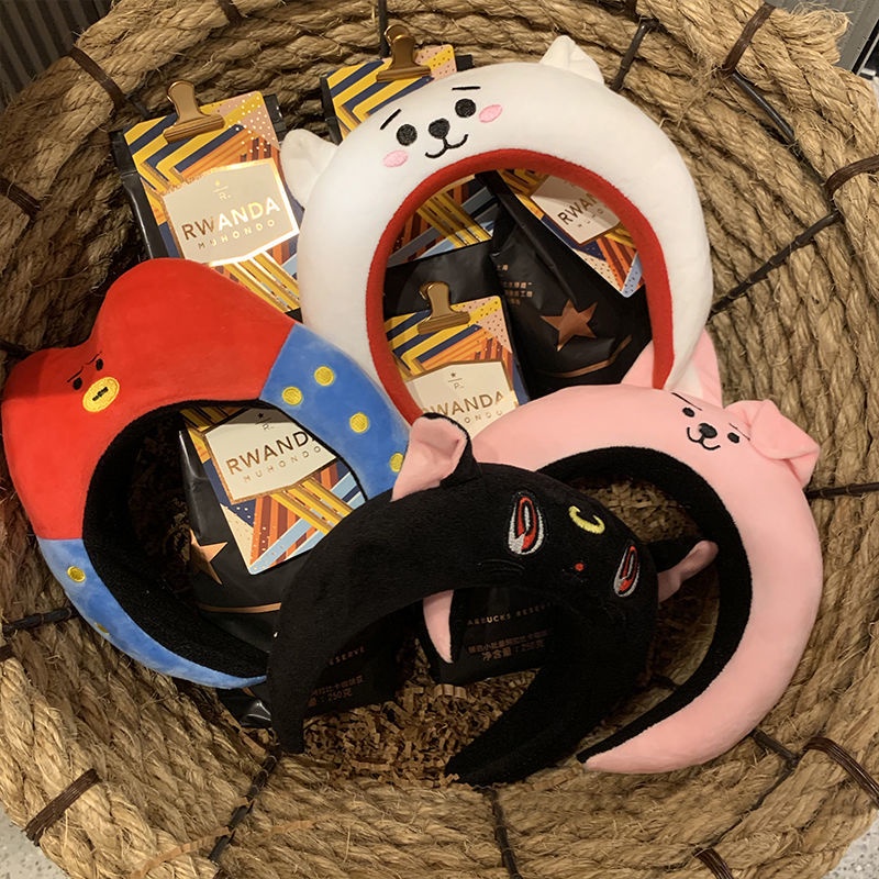 Băng Đô Cài Tóc Bản Rộng Không Trượt Họa Tiết Hoạt Hình Dễ Thương Cho Nữ