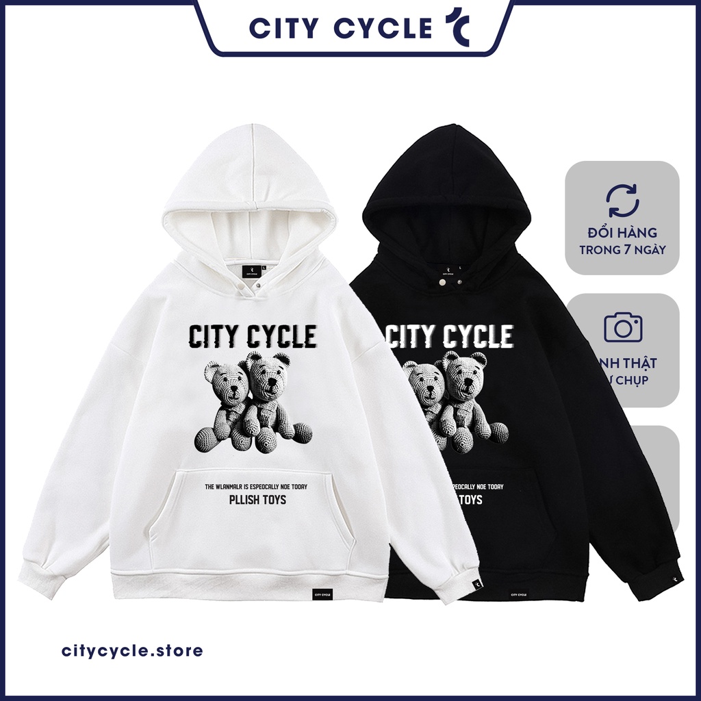 Áo hoodie unisex pllish toys City Cycle - áo nỉ dài tay có mũ form rộng dáng unisex Local Brand