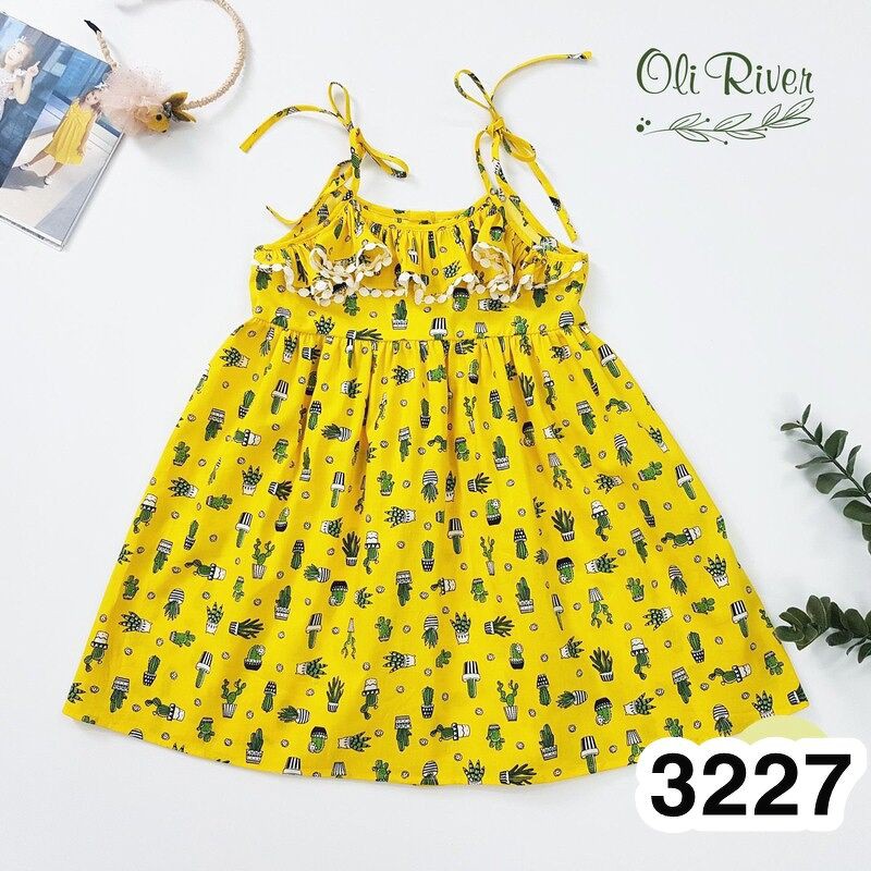 Đầm Bé Gái Oliriver Hai Dây Cho Bé Từ 11-33KG